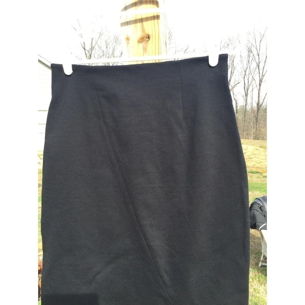 Of/mercer‎ womens pencil skirt L large modal stretch black slit NYC USA gothic